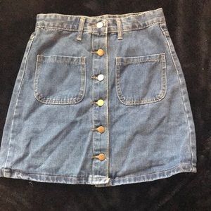 Button up jean skirt